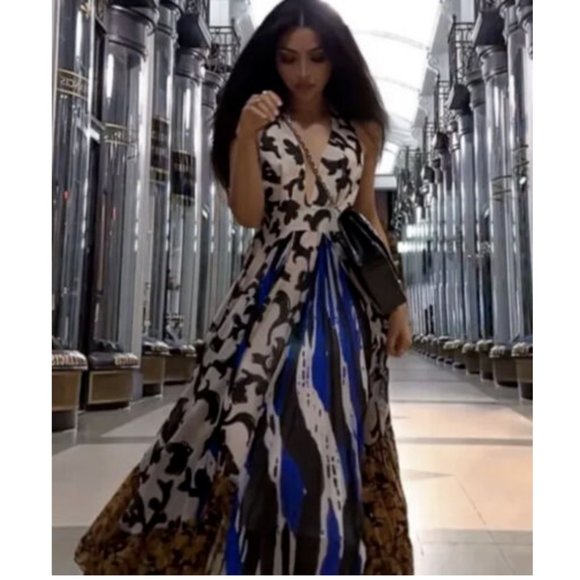 ZARA NWT LIMITED EDITION FLORAL MULTICOLOR PRINTED PLEATED DRESS S,M NWT - Picture 5 of 14